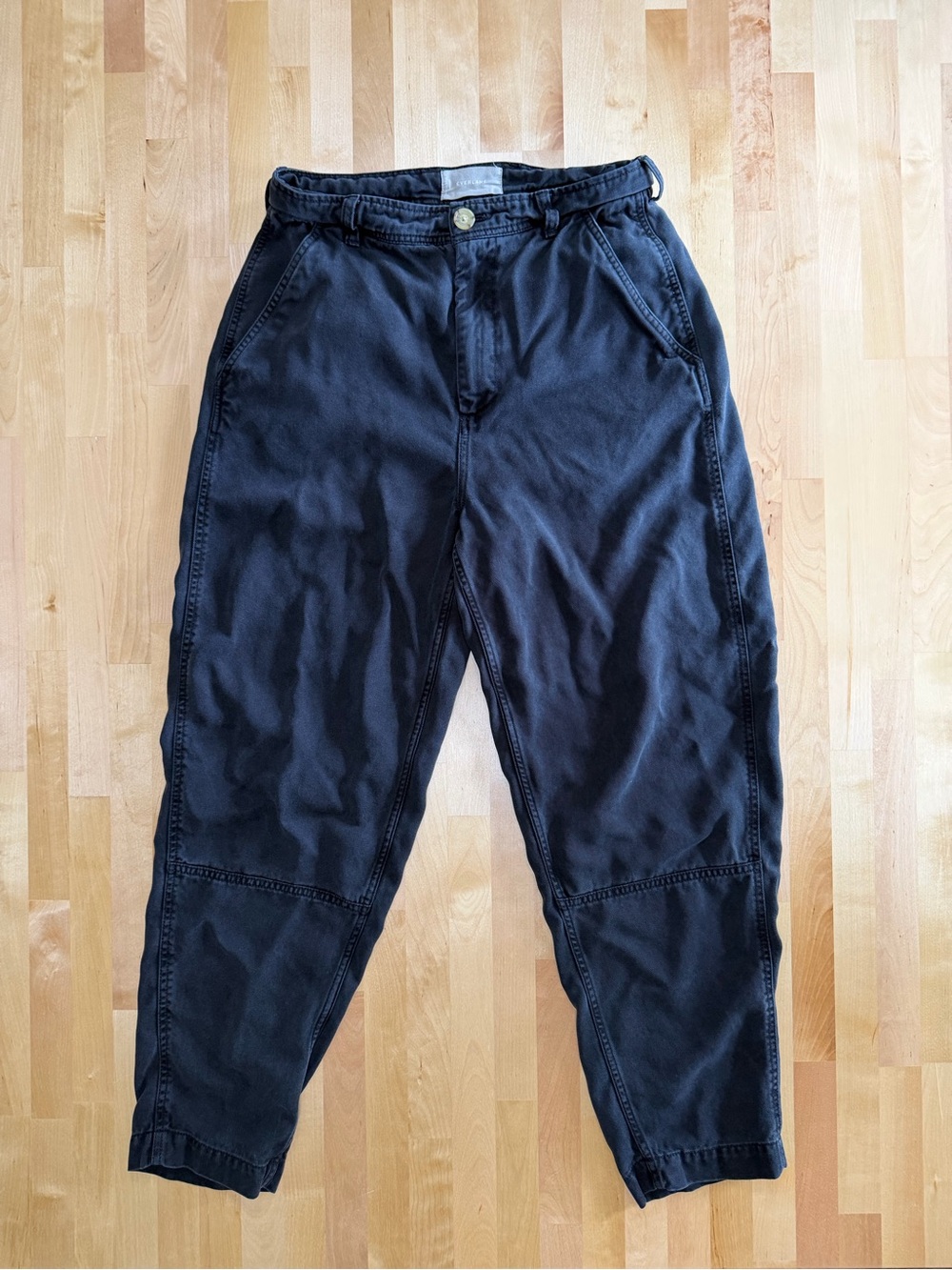 Everlane The Tencel Relaxed Chino Black High Rise Pants